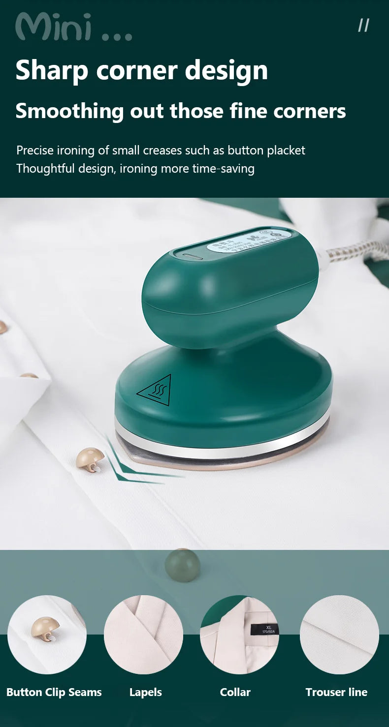 Máquina de passar roupa portátil JIQI, base de cerâmica e titânio, para uso doméstico e viagens