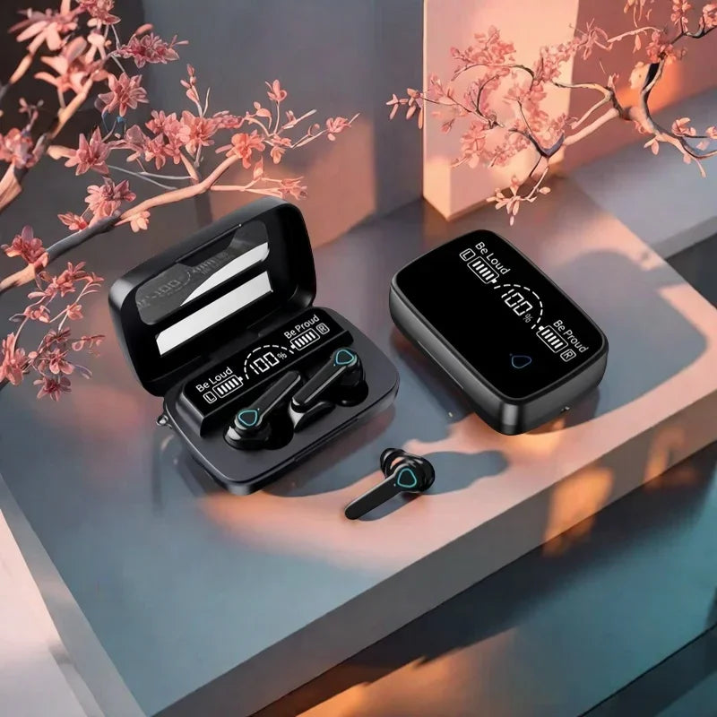 Fones de ouvido M19 TWS Fone de ouvido M10 com controle de toque inteligente sem fio Bluetooth Fones de ouvido à prova d'água com tela LED e microfone