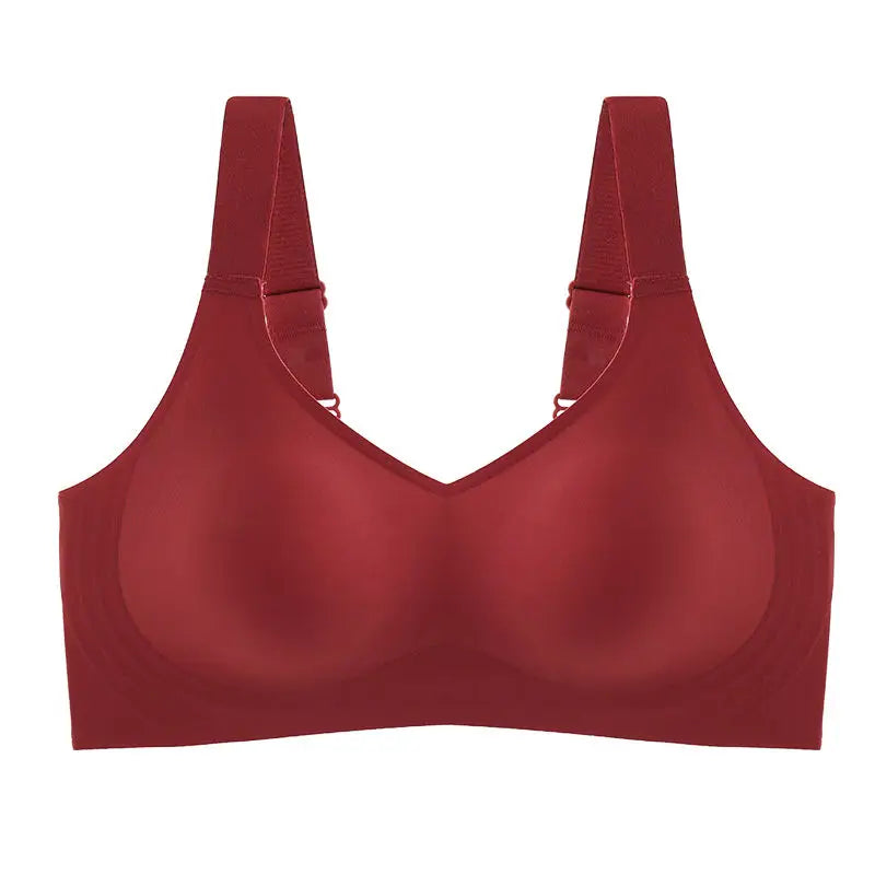 Sutiã push-up feminino de tamanho grande e suporte macio, sem costura, peça única, sem aro, esportivo fino e ajustável
