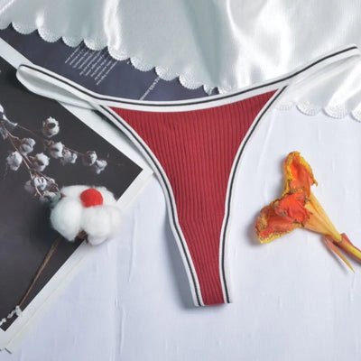 Calcinha feminina de algodão, fio dental sexy, sem costura, invisível, cintura baixa, confortável, cor sólida, fio dental