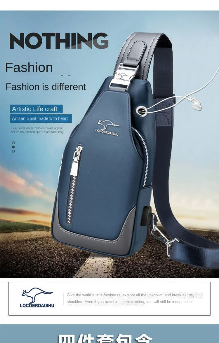 Bolsa de peito masculina nova moda estilo coreano casual esportiva à prova d'água bolsa de peito oxford transversal para homens bolsa de ombro mensageiro