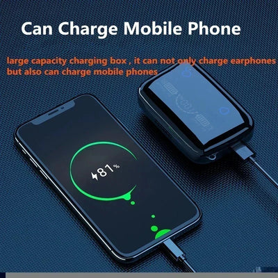 Fones de ouvido M19 TWS Fone de ouvido M10 com controle de toque inteligente sem fio Bluetooth Fones de ouvido à prova d'água com tela LED e microfone