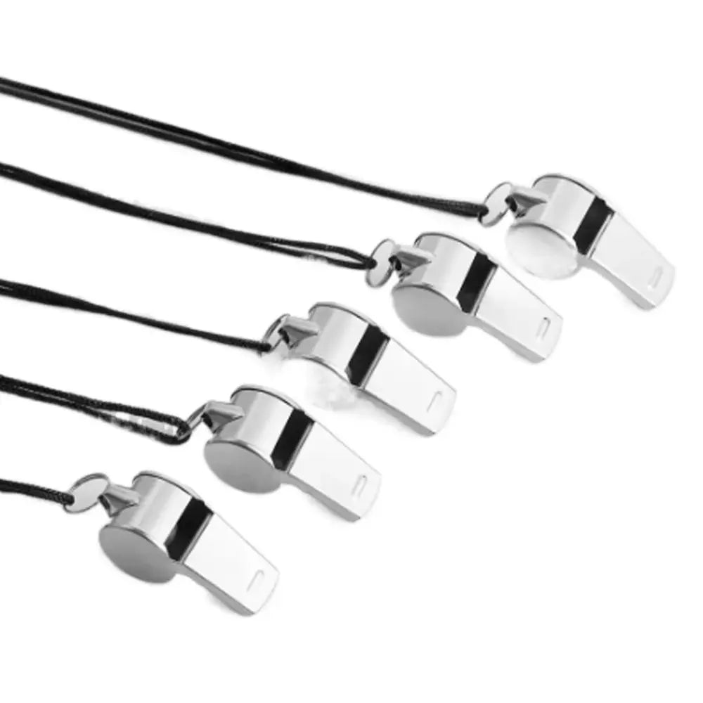Apito de metal alto profissional com corda esportiva apito resistente ao desgaste apitos portáteis de aço inoxidável para árbitro