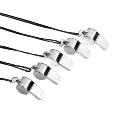 Apito de metal alto profissional com corda esportiva apito resistente ao desgaste apitos portáteis de aço inoxidável para árbitro