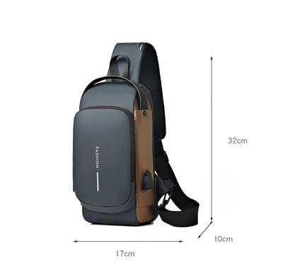 Geestock Bolsa transversal antifurto para mulheres e homens, multifuncional, com carregamento USB, bolsa de ombro, mensageiro, bolsa de viagem tipo tiracolo
