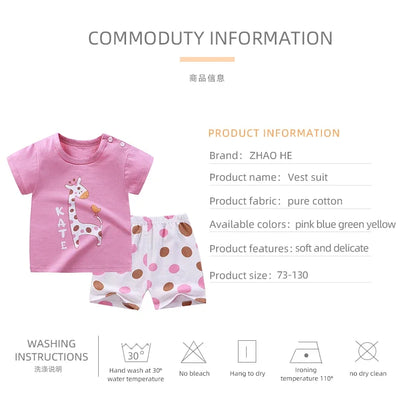 Conjuntos infantis, roupas para mães e crianças, meninos e meninas, camiseta e shorts, 2 peças, verão, algodão, manga curta, roupas para bebês e crianças, terno para crianças pequenas