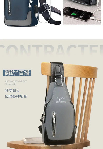Bolsa de peito masculina nova moda estilo coreano casual esportiva à prova d'água bolsa de peito oxford transversal para homens bolsa de ombro mensageiro