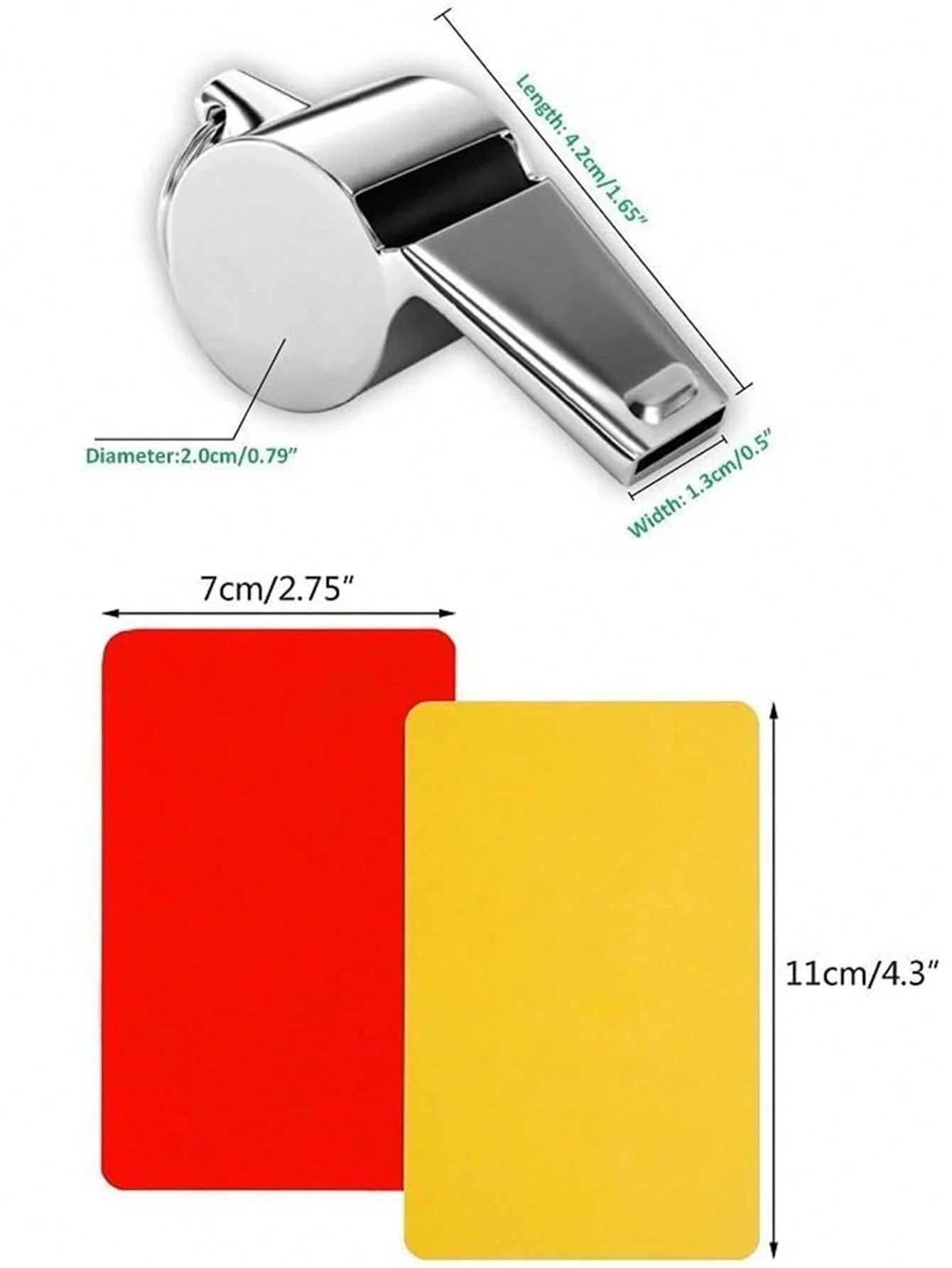 Kit de Futebol - Apito de Metal com Conjunto de Cartões de Árbitro, Cartões de Árbitro para Futebol, Kits de Árbitro Ideais para Esportes de Jogo