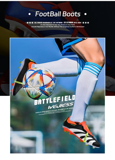 Chuteiras de futebol masculinas, chuteiras de campo para futebol de salão, chuteiras profissionais TF/FG para treinamento rápido, tênis antiderrapante