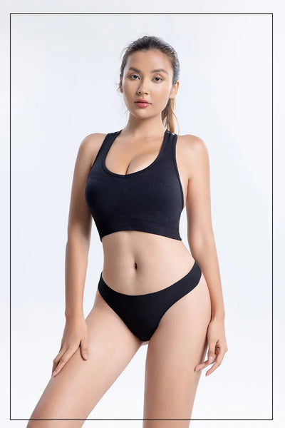 Calcinha fio dental feminina de algodão 6 peças, esportiva, respirável, cintura baixa, lingerie sexy feminina, cor sólida, fio dental