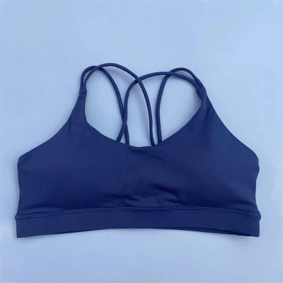 Sutiã fitness feminino de alta resistência e cor sólida, top esportivo justo, treinamento abrangente, academia, ioga, roupa íntima justa com bojo