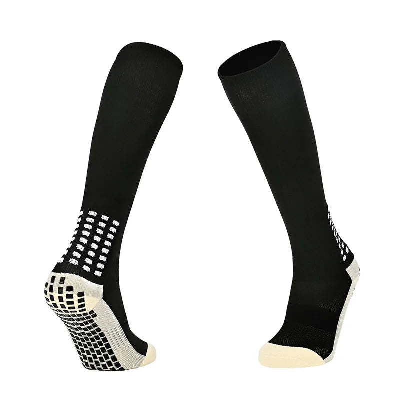 Meias de futebol antiderrapantes, meias profissionais de cano alto para ciclismo, respiráveis para ciclismo e corrida
