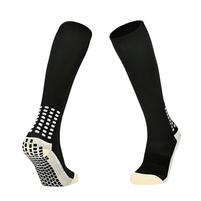 Meias de futebol antiderrapantes, meias profissionais de cano alto para ciclismo, respiráveis para ciclismo e corrida