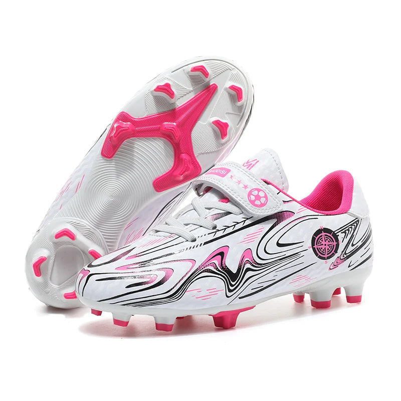 Marca de chuteiras infantis de futebol, chuteiras profissionais FG/TF para meninos e meninas, chuteiras de grama para futebol, calçados de treinamento de futsal ao ar livre