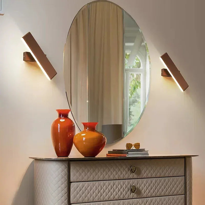 Luminária de parede LED moderna giratória para sala de estar, sala de jantar, quarto, cabeceira, luminária de parede de alumínio, decoração de casa interna, arandela brilhante