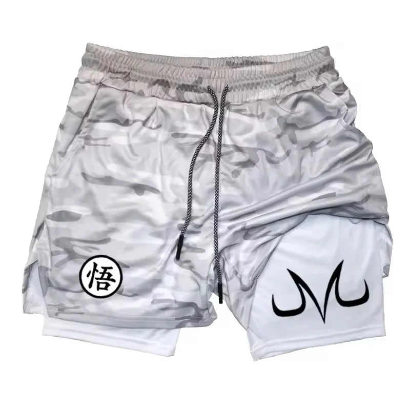 2025 Nova Tendência da Moda Masculina Estampada Shorts Esportivos Academia Casual Exercício Tecido de Secagem Rápida Camada Dupla 2 em 1 Verão