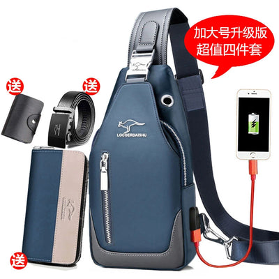 Bolsa de peito masculina nova moda estilo coreano casual esportiva à prova d'água bolsa de peito oxford transversal para homens bolsa de ombro mensageiro