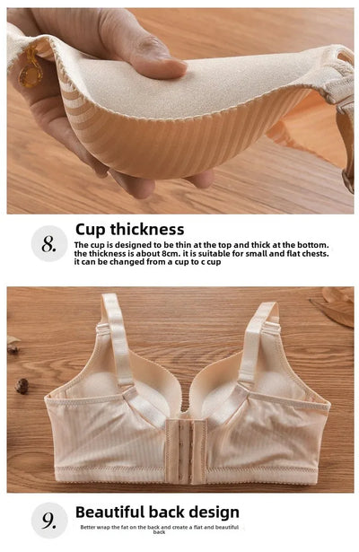 Sutiã push-up sem costura, oferta especial de 2024, sem argola de aço - lingerie acolchoada espessada de 8 cm, alças ajustáveis, sutiã sexy e confortável
