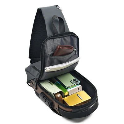 Geestock Bolsa transversal antifurto para mulheres e homens, multifuncional, com carregamento USB, bolsa de ombro, mensageiro, bolsa de viagem tipo tiracolo