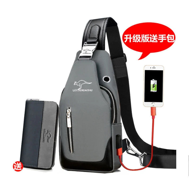 Bolsa de peito masculina nova moda estilo coreano casual esportiva à prova d'água bolsa de peito oxford transversal para homens bolsa de ombro mensageiro