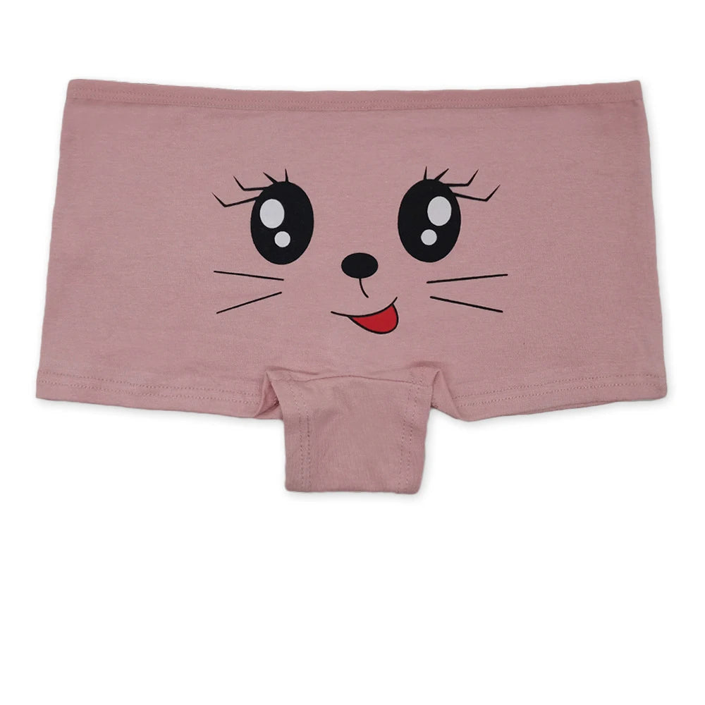 Calcinha boxer de algodão feminina, roupa íntima de segurança, calcinha feminina estampada, lingerie feminina, íntima, 5 peças/lote