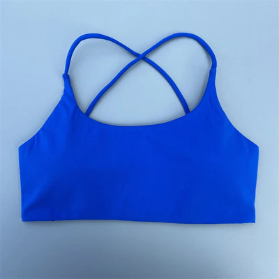 Sutiã esportivo feminino sexy com alças cruzadas nas costas, sutiã fitness de alto impacto para academia, ioga, treino, top curto, colete push up, roupa íntima para corrida