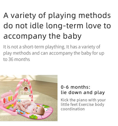 Tapete de atividades para bebês, brinquedo de ginástica com suporte musical, estrutura de fitness multifuncional para crianças, tapete educacional para engatinhar, presente para crianças