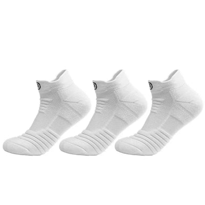 3 pares de meias masculinas de futebol, basquete, esportivas, grossas, com fundo de toalha, respiráveis, meias curtas de cano médio, meias de grife