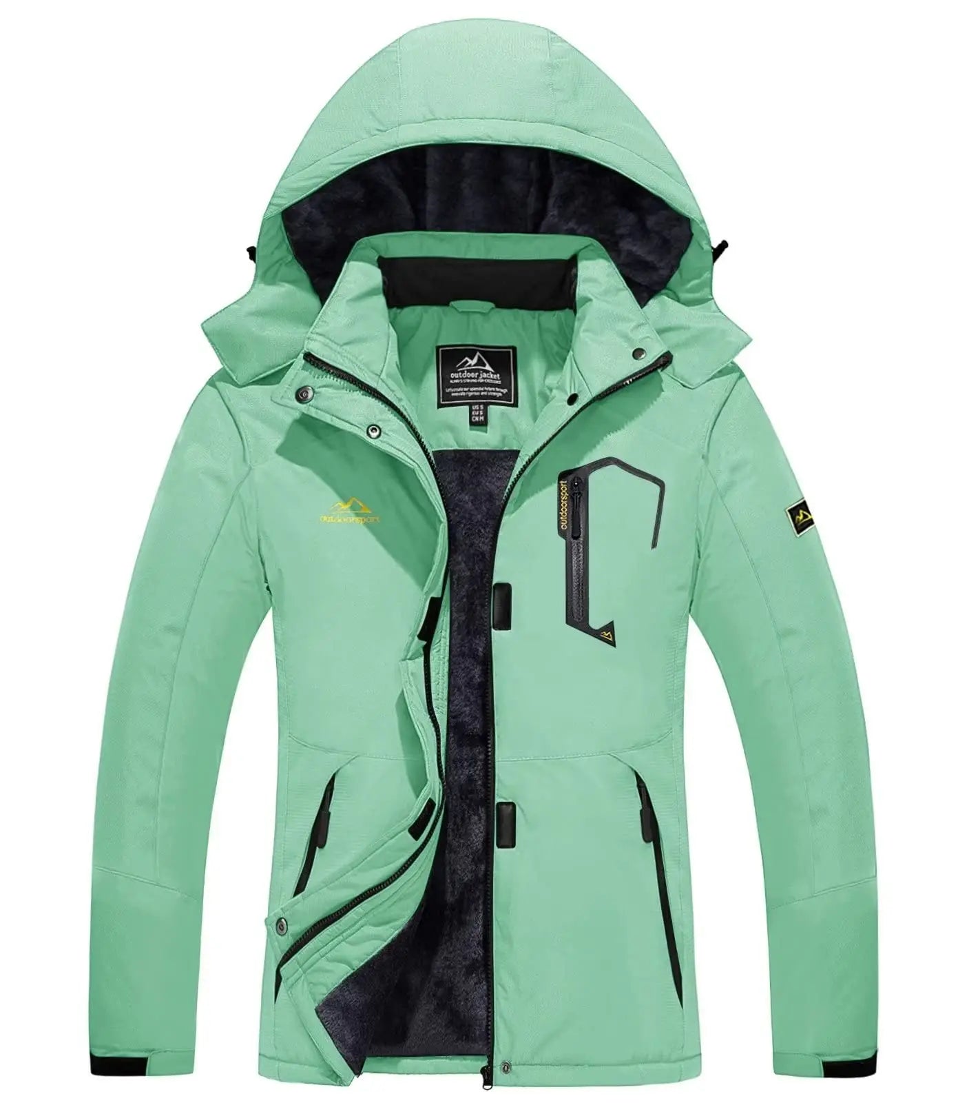 Jaqueta feminina de inverno pesada para snowboard e esqui KEFITEVD, térmica, quente, para caminhadas, corta-vento, casual
