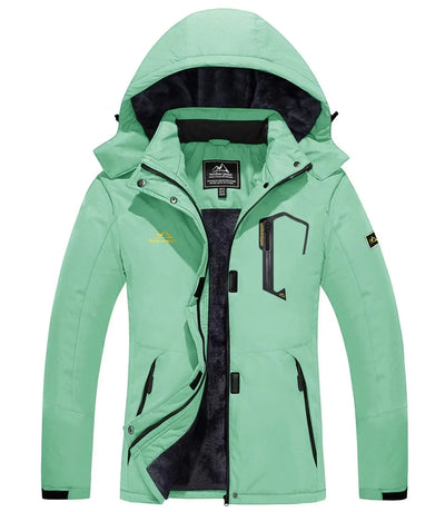 Jaqueta feminina de inverno pesada para snowboard e esqui KEFITEVD, térmica, quente, para caminhadas, corta-vento, casual