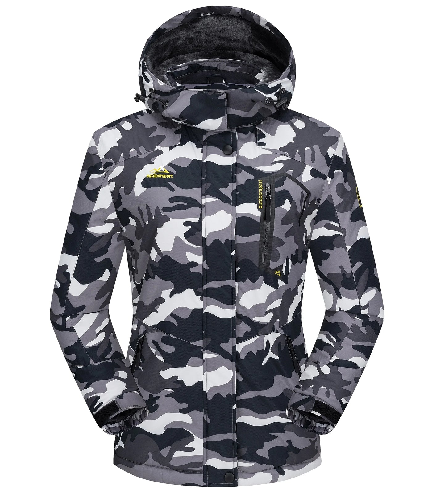 Jaqueta feminina de inverno pesada para snowboard e esqui KEFITEVD, térmica, quente, para caminhadas, corta-vento, casual