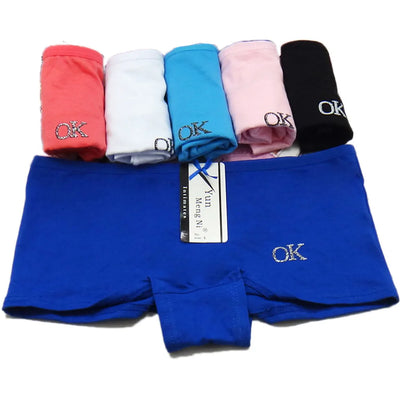 Calcinha boxer de algodão feminina, roupa íntima de segurança, calcinha feminina estampada, lingerie feminina, íntima, 5 peças/lote