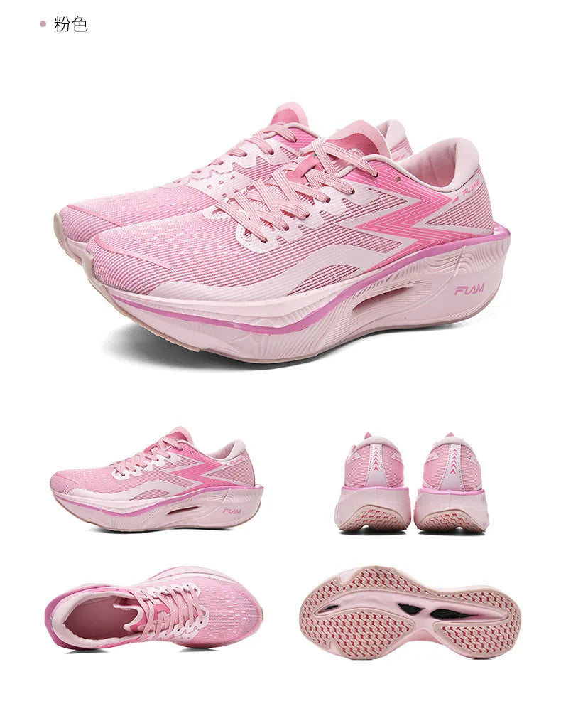 Tênis de corrida esportivos masculinos com almofada de ar de carbono para maratona, respirável, leve e feminino, tênis esportivos confortáveis e antiderrapantes