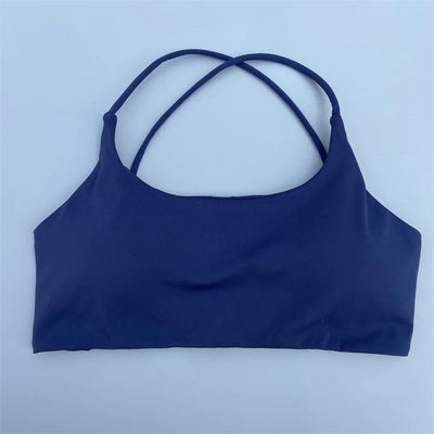 Sutiã esportivo feminino sexy com alças cruzadas nas costas, sutiã fitness de alto impacto para academia, ioga, treino, top curto, colete push up, roupa íntima para corrida