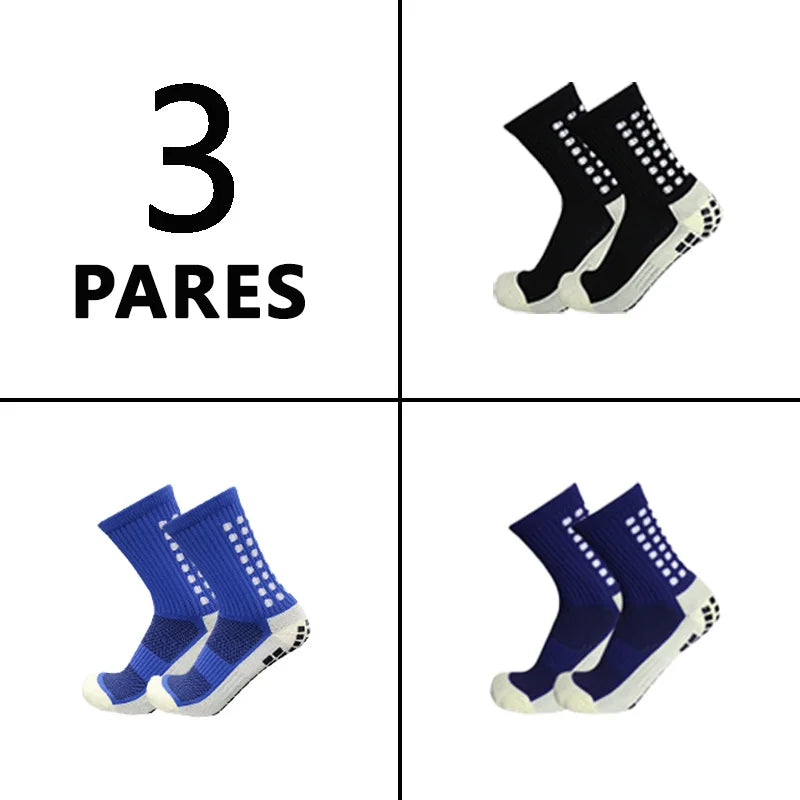 Meias de futebol masculinas, meias de corrida de poliamida, meias de futebol antiderrapantes, meias de corrida de cano médio