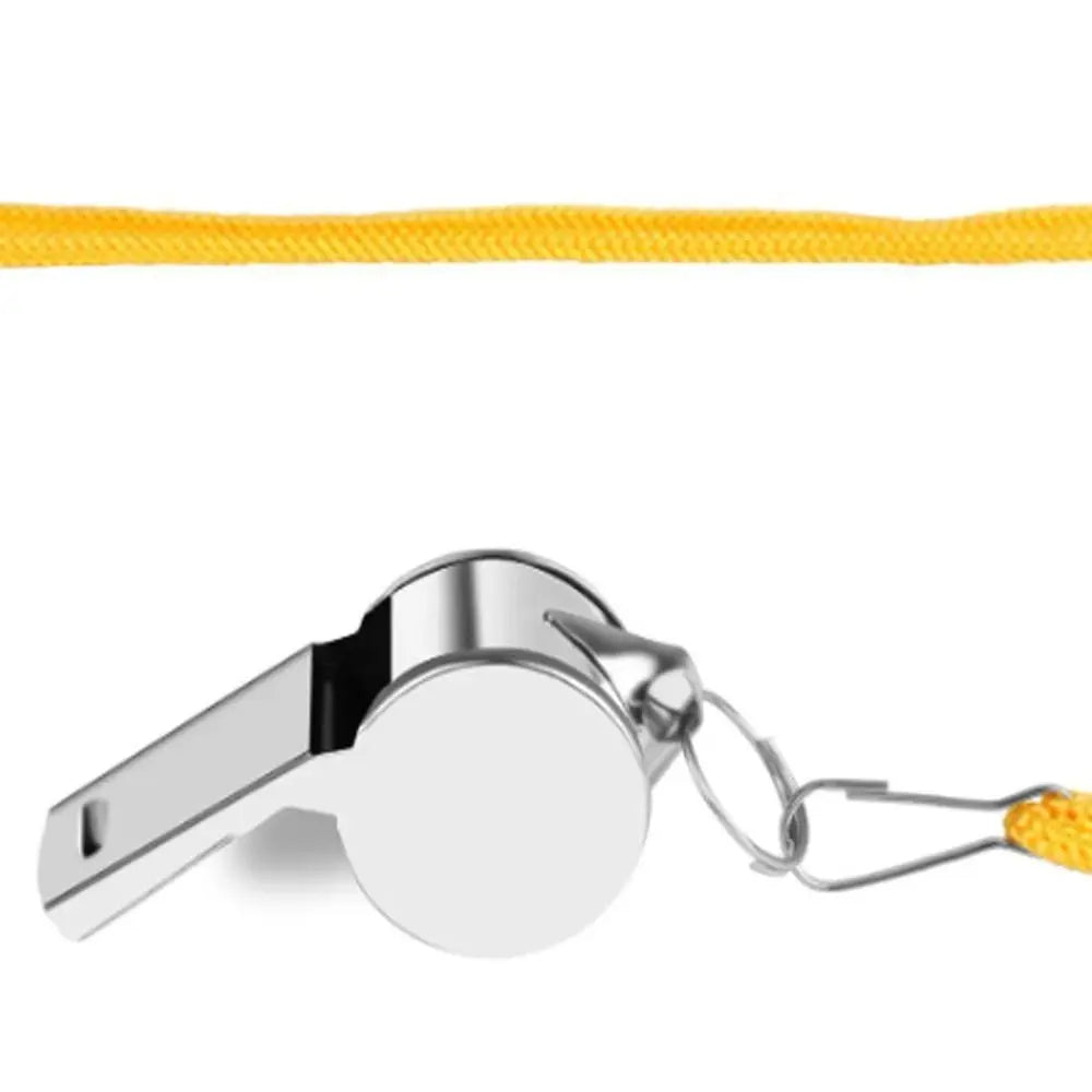 Apito de metal alto profissional com corda esportiva apito resistente ao desgaste apitos portáteis de aço inoxidável para árbitro