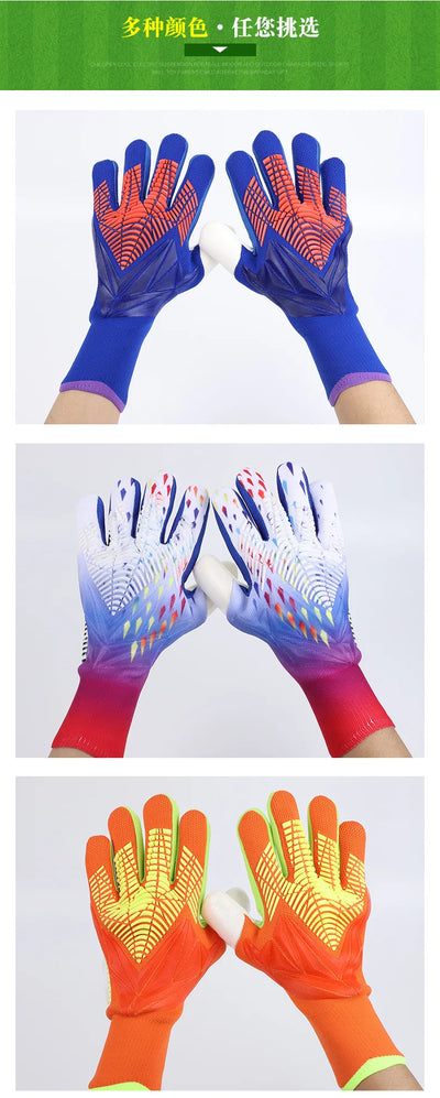 Luvas de goleiro para adultos e crianças Luvas de goleiro de látex espesso para futebol e futebol Proteção antiderrapante Luvas de goleiro para crianças