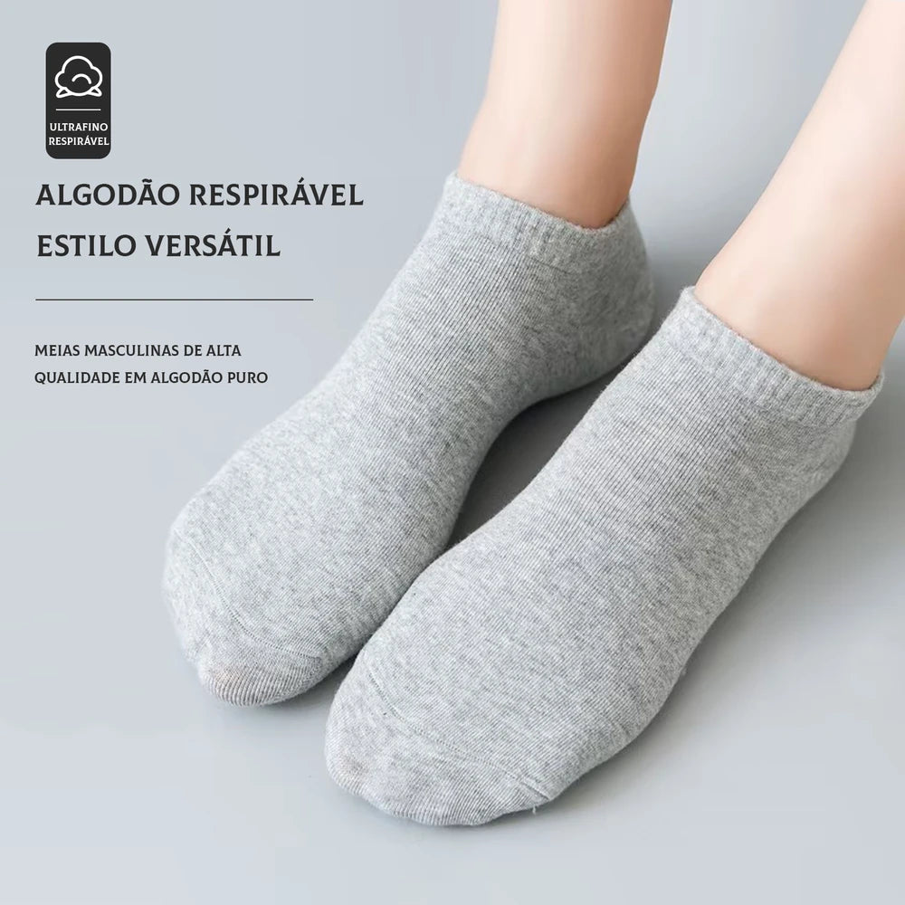 12 pares, meias curtas estilo barco, meias masculinas de algodão, leves, respiráveis, meias curtas, contendo algodão