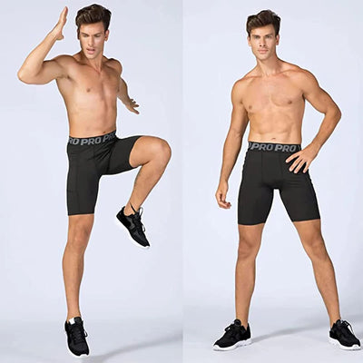 Shorts de ginástica masculino com bolsos, leggings de compressão para treino, cuecas boxer de poliéster para corrida, basquete, meia-calça esportiva