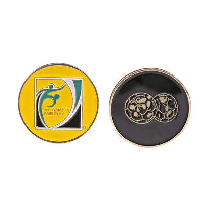 1 lado escolha futebol treinamento árbitro lado lance jogo de futebol moedas laterais de metal duro futebol AIDS