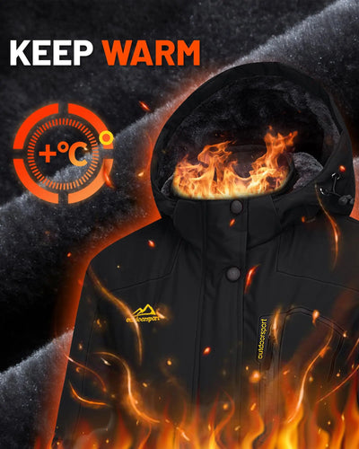 Jaqueta feminina de inverno pesada para snowboard e esqui KEFITEVD, térmica, quente, para caminhadas, corta-vento, casual