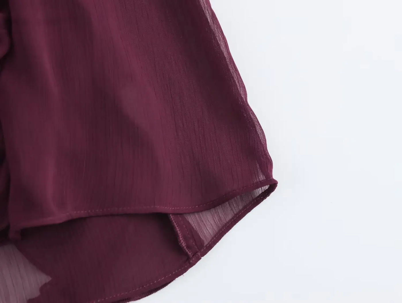 Camisas femininas elegantes, soltas, de manga comprida, em camadas, para escritório, vintage, com decote em V, translúcidas, com babados em camadas, verão 2025