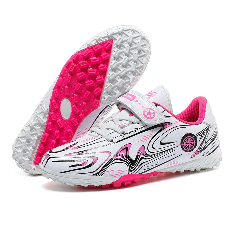 Marca de chuteiras infantis de futebol, chuteiras profissionais FG/TF para meninos e meninas, chuteiras de grama para futebol, calçados de treinamento de futsal ao ar livre