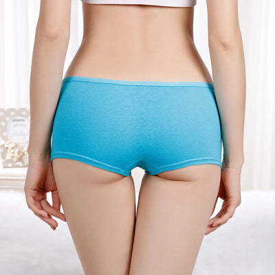 Calcinha boxer de algodão feminina, roupa íntima de segurança, calcinha feminina estampada, lingerie feminina, íntima, 5 peças/lote