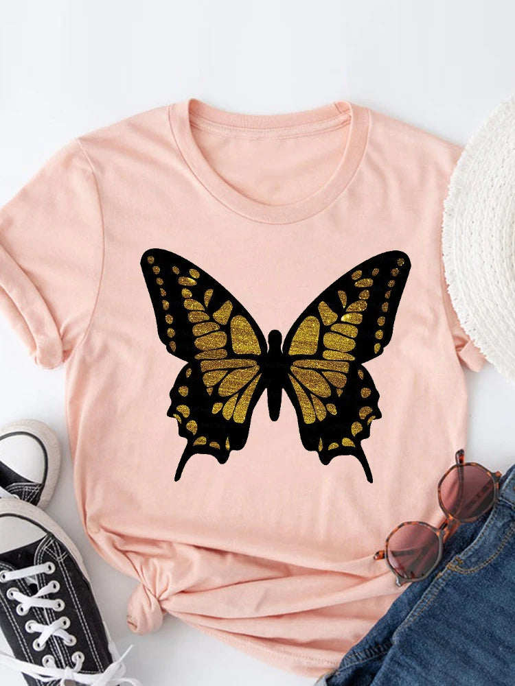 Roupas de verão leopardo amor coração doce moda feminina camisetas casuais manga curta regular camiseta feminina gráfica roupas