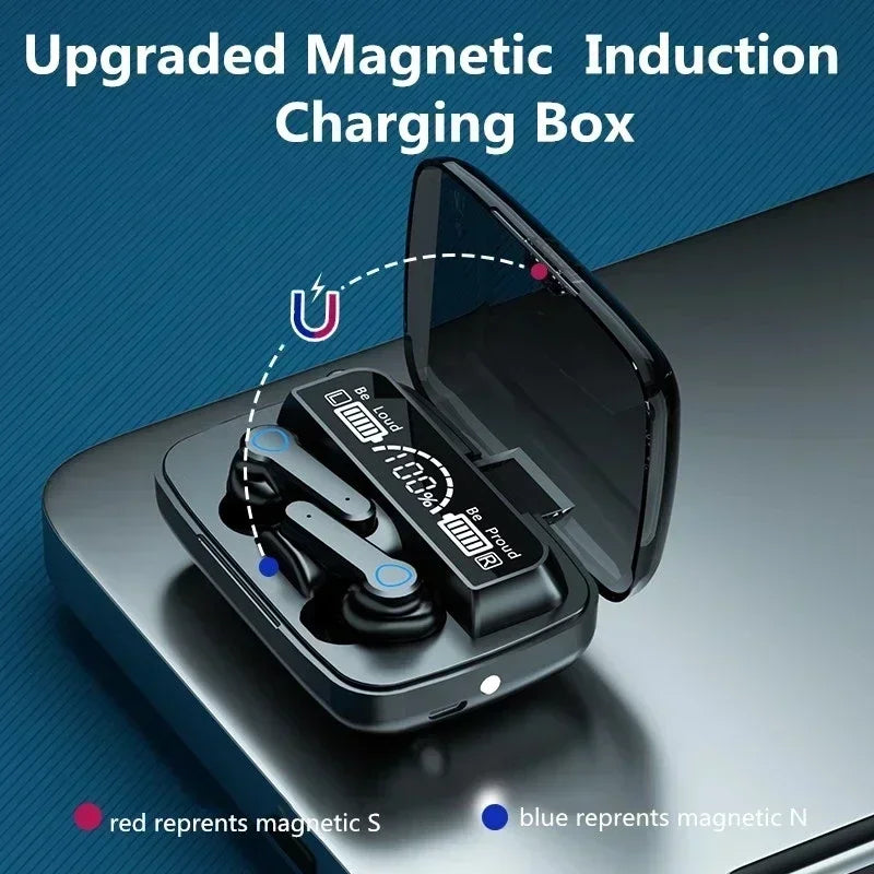 Fones de ouvido M19 TWS Fone de ouvido M10 com controle de toque inteligente sem fio Bluetooth Fones de ouvido à prova d'água com tela LED e microfone