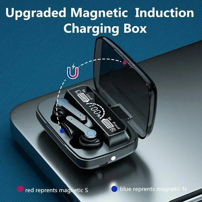 Fones de ouvido M19 TWS Fone de ouvido M10 com controle de toque inteligente sem fio Bluetooth Fones de ouvido à prova d'água com tela LED e microfone