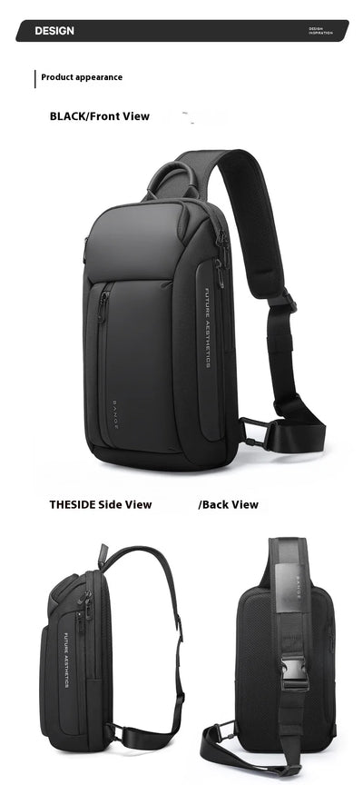 Bange nova bolsa de peito impermeável da moda Oxford bolsa crossbody modelos masculinos bolsa de peito masculina bolsa de ombro de lazer grande capacidade