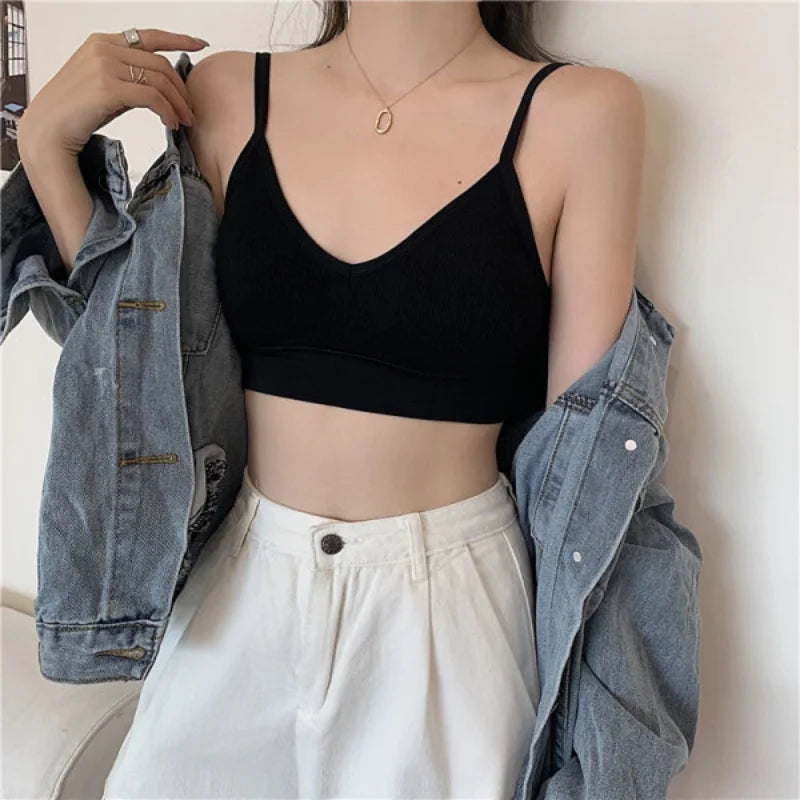 Kit 4 Conjunto de Sutiãs Sem Costura Feminino, Sutiã de Algodão Sexy e Bonito, Sutiã Acolchoado Respirável e Confortável