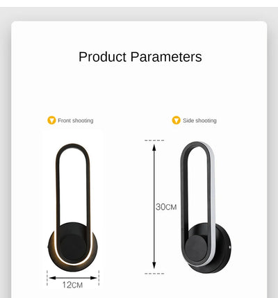 Luminária de parede LED giratória moderna para corredor, escada, quarto, cabeceira, sala de jantar, varanda, iluminação interna, arandela